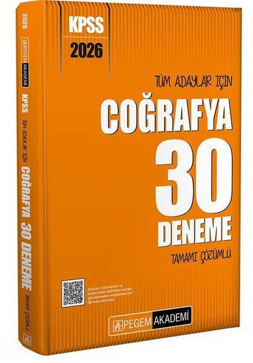 2026 KPSS Tüm Adaylar İçin Coğrafya 30 Deneme Tamamı Çözümlü | Pegem Akademi Yayıncılık (İnce Kapak)