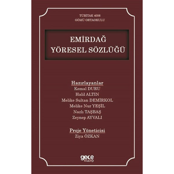 Emirdağ Yöresel Sözlüğü | Gece Kitaplığı (İnce Kapak)