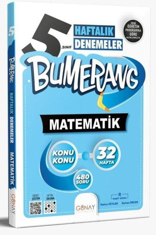 5. Sınıf Bumerang 32 Haftalık Matematik Denemeleri | Günay Yayıncılık (İnce Kapak)