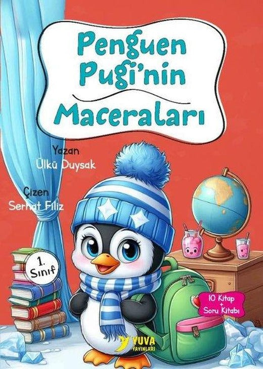 1. Sınıf Penguen Pugi'nin Maceraları Seti - 10 Kitap Takım | Yuva (İnce Kapak)