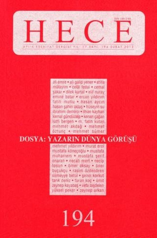 Hece Aylık Edebiyat Dergisi Sayı: 194 | Hece Dergisi (Ciltsiz)