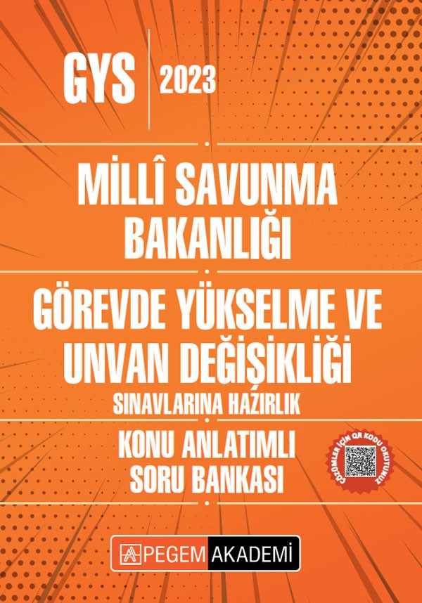 2026 GYS Milli Savunma Bakanlığı Görevde Yükselme ve Ünvan Değişikliği Sınavı Konu Anlatımlı Soru Bankası | Pegem Akademi Yayıncılık (Ciltsiz)