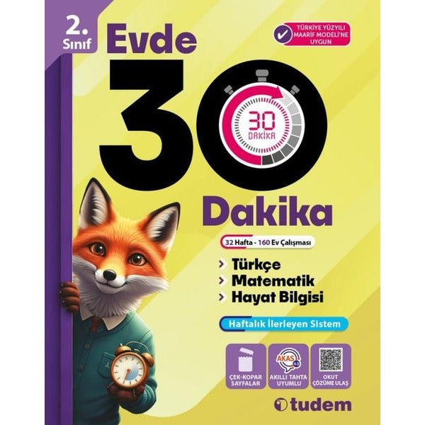 Evde 30 Dakika 2.Sınıf | Tudem Yayınları - Ders Kitapları (İnce Kapak)