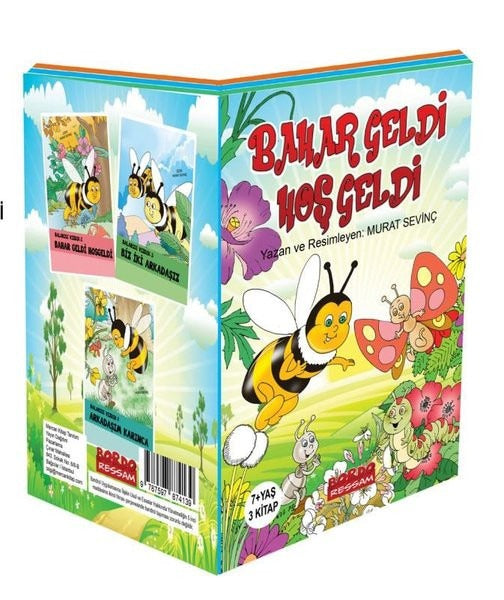 Bahar Geldi Hoş Geldi Bal Arısı Vızdık Serisi Renkli Resimli 3 Kitap Set | Bordo Ressam (Ciltsiz)