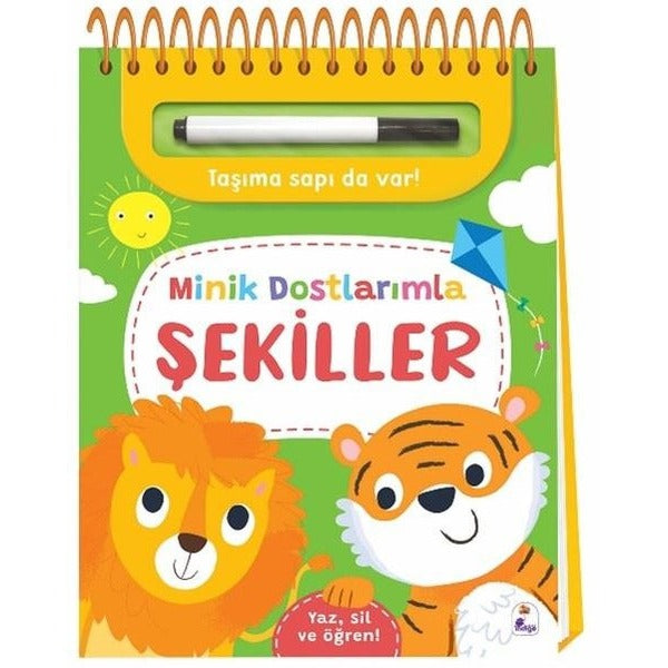 Minik Dostlarımla Şekiller - Yaz Sil ve Öğren | İndigo Çocuk (Ciltli)