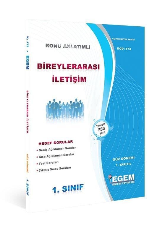 1. Sınıf 1. Yarıyıl Bireyler Arası İletişim Konu Anlatımlı Soru Bankası - Kod 173