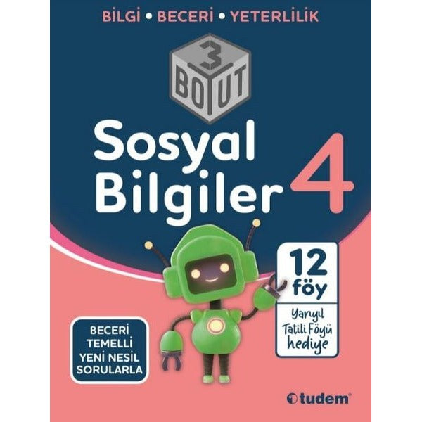 4.Sınıf Sosyal Bilgiler 3 Boyut | Tudem Yayınları - Ders Kitapları (İnce Kapak)