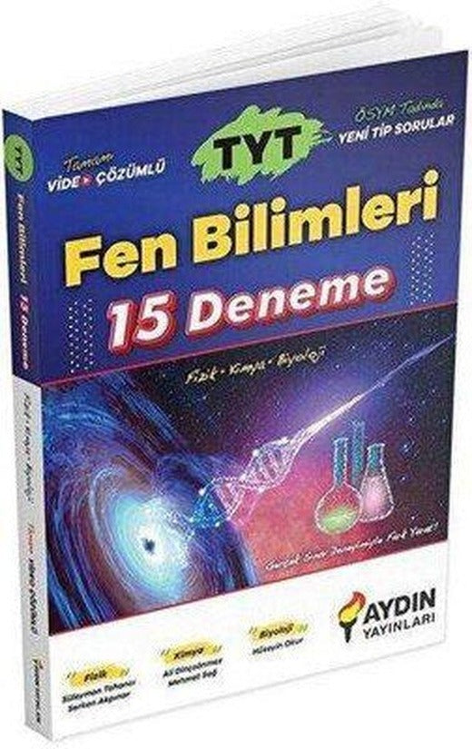 TYT Fen Bilimleri 15 Deneme | Aydın Yayınları-Eğitim (İnce Kapak)