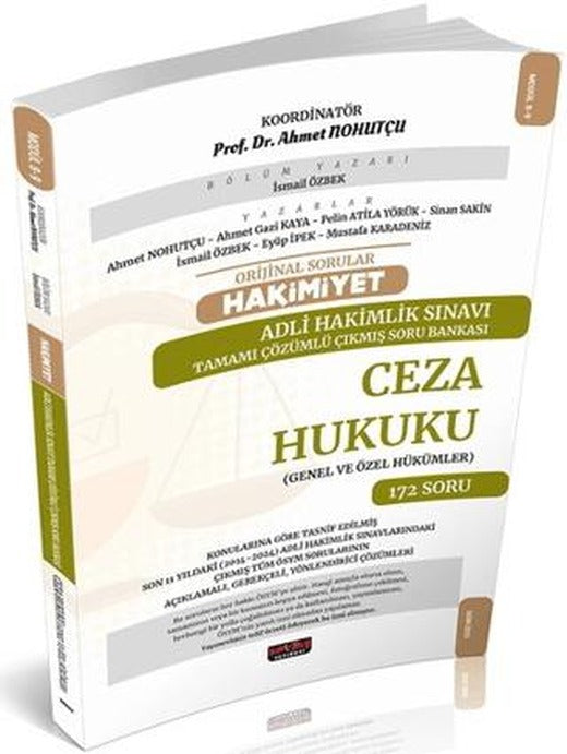 HAKİMİYET Adli Hakimlik Ceza Hukuku Çıkmış Soru | Savaş Yayınevi (Ciltsiz)