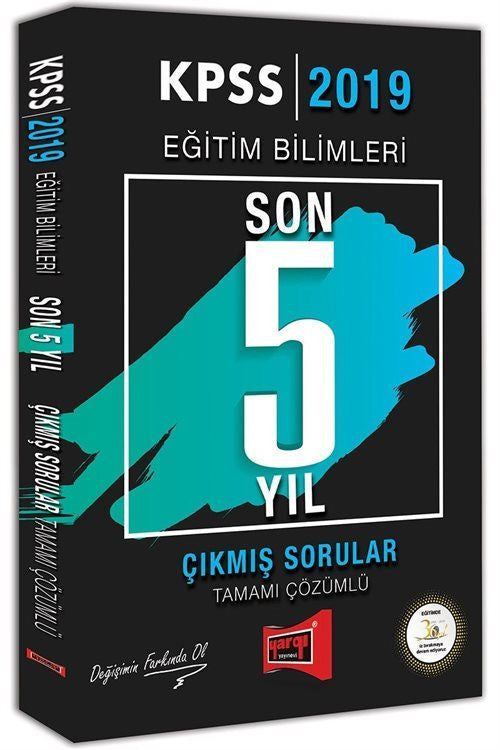 2019 KPSS Eğitim Bilimleri Son 5 Yıl Tamamı Çözümlü Çıkmış Sorular kitap kapağı