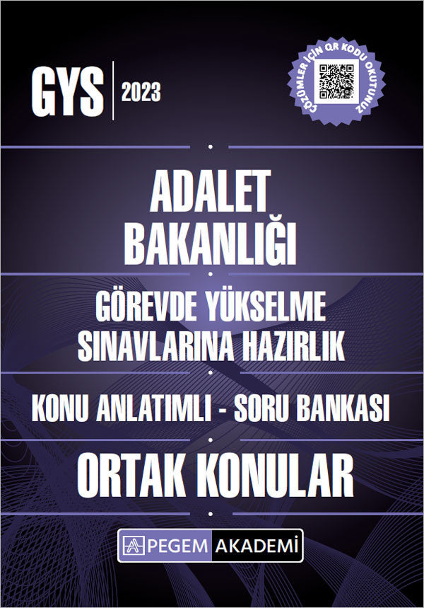 2023 Adalet Bakanlığı Görevde Yükselme Sınavlarına Hazırlık Konu Anlatımlı Soru Bankası - Ortak Konu kitap kapağı