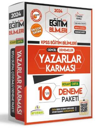 2024 KPSS Eğitim Bilimleri Yazarlar Karması Türkiye Geneli Kurumsal 10lu D. Çözümlü Paket Deneme - Kolektif kitap kapağı
