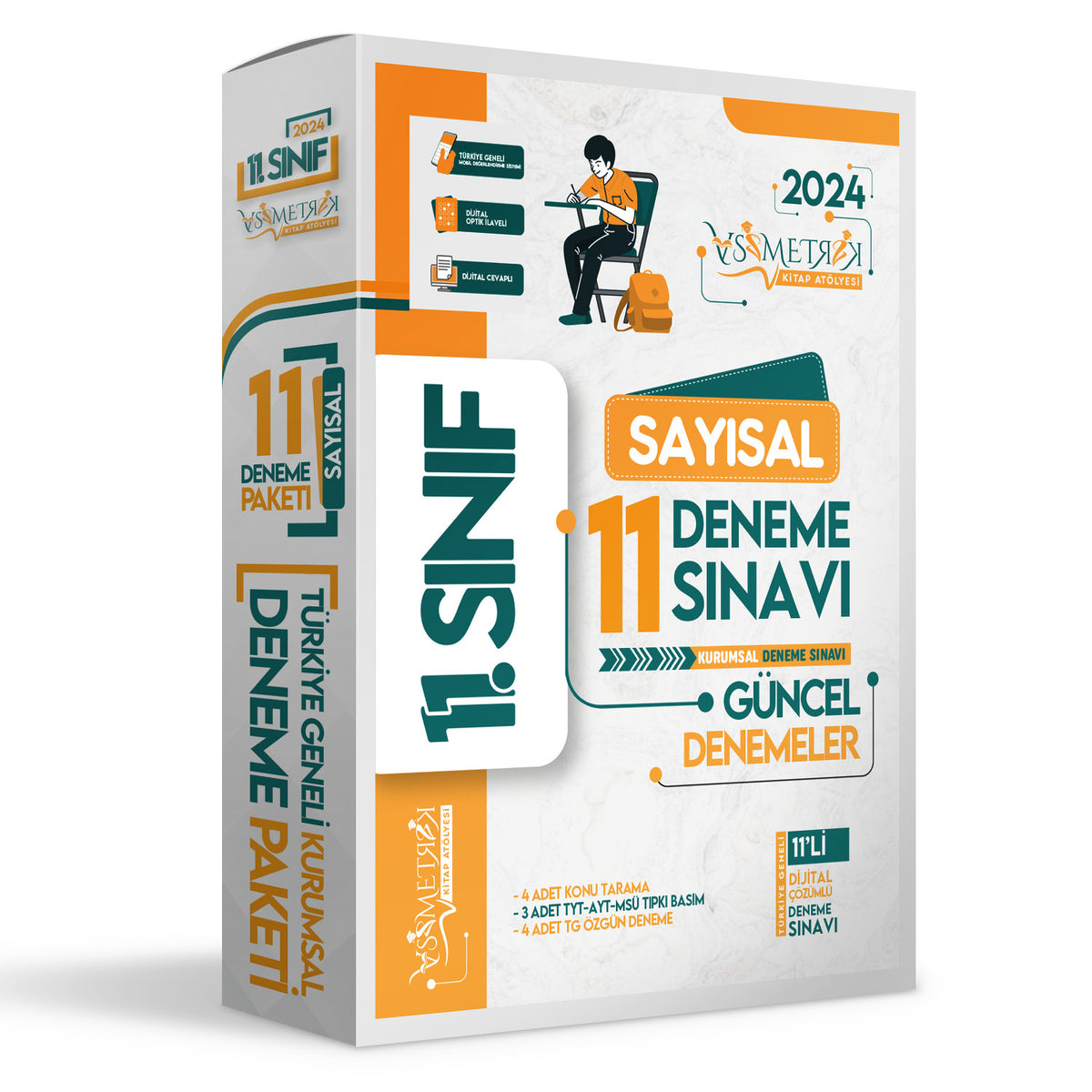 2024 11.Sınıf SAYISAL Bölüm Türkiye Geneli Değerlendirmeli Dijital Çözümlü 11li PAKET DENEME SETİ kitap kapağı