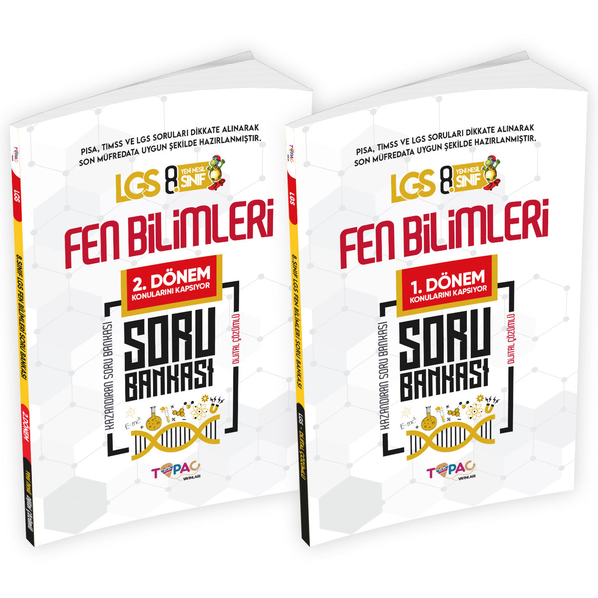 8.Sınıf LGS FEN BİLİMLERİ 2li Set Dijital Çözümlü Soru Bankası Topaç Yayınları kitap kapağı
