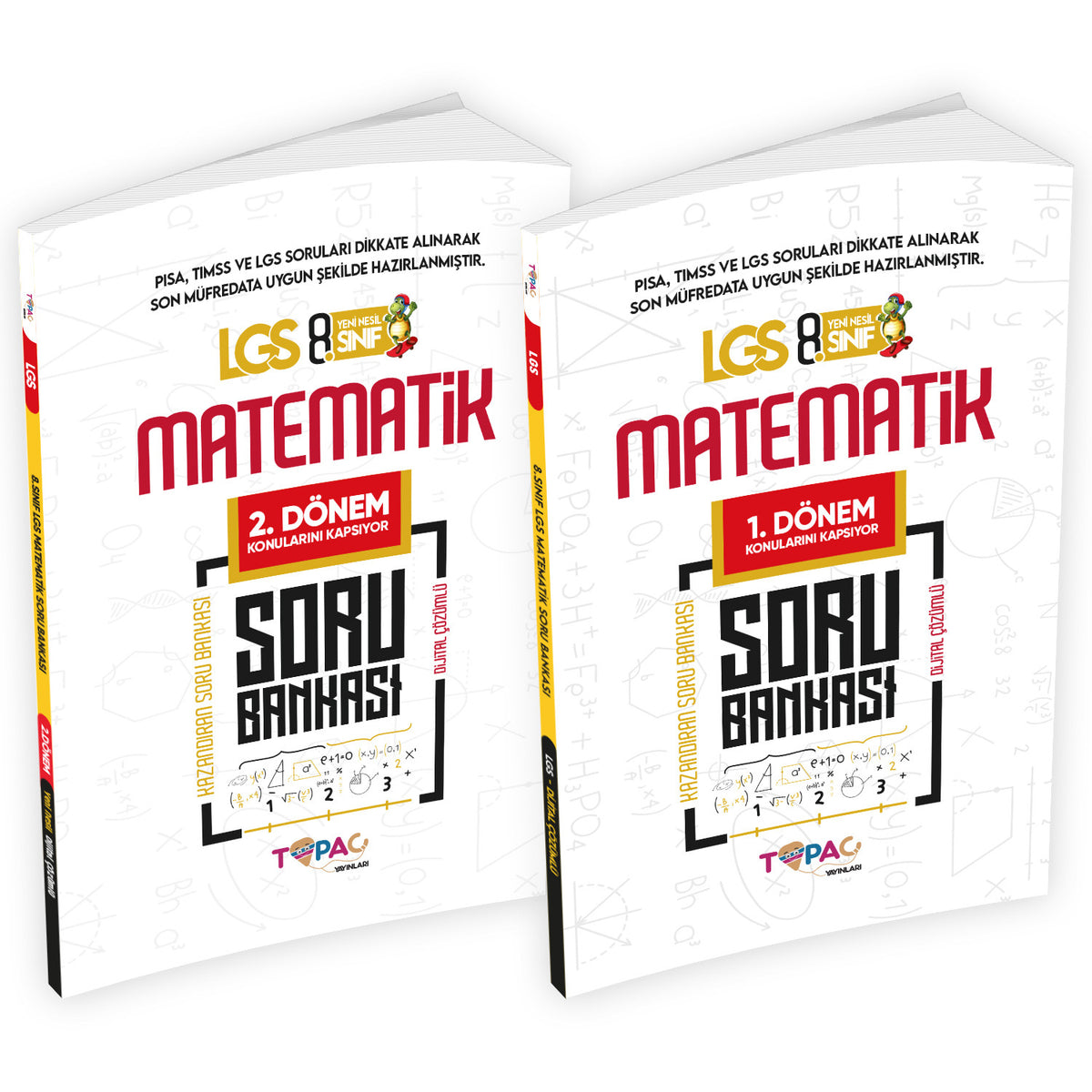 8.Sınıf LGS MATEMATİK 2li Set Dijital Çözümlü Soru Bankası Topaç Yayınları kitap kapağı