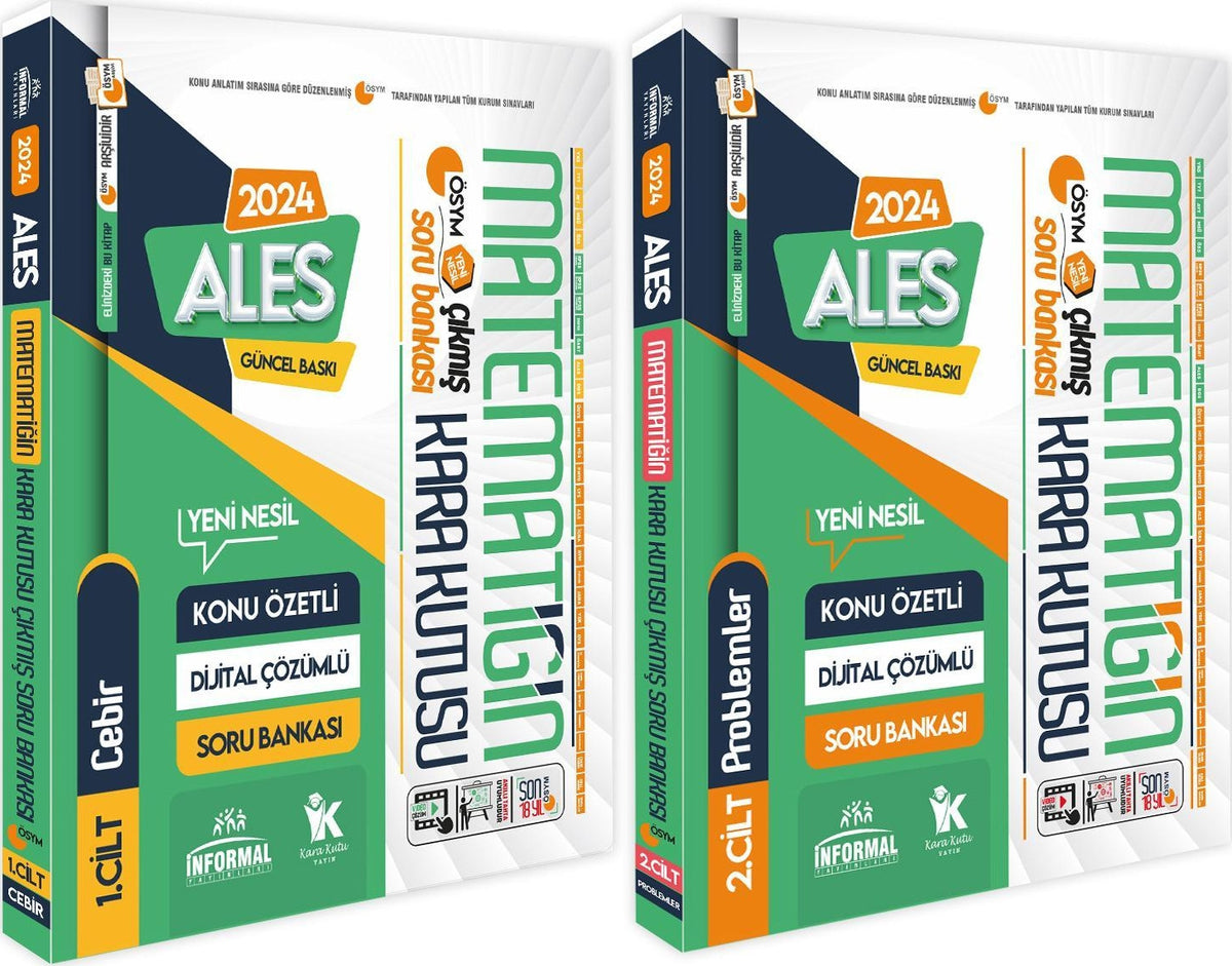 ALES Matematik Kara Kutu 1.ve 2.Cilt Konu Özetli D.Çözümlü ÖSYM Soru Bankası SET PAKET kitap kapağı