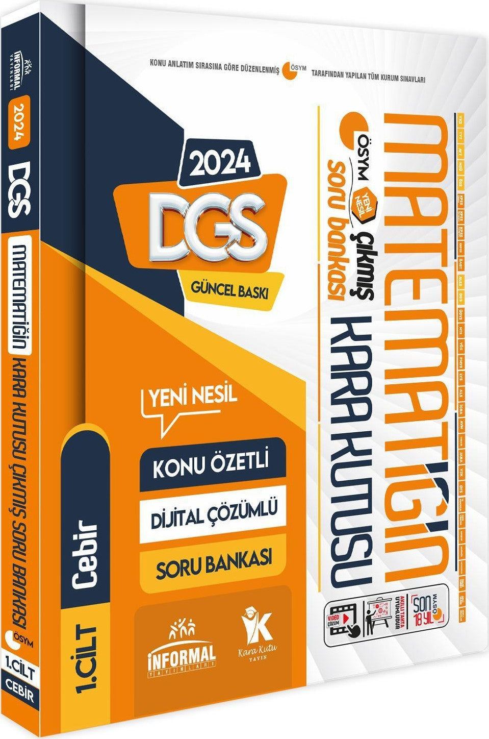 DGS Matematik Kara Kutu 1.Cilt Konu Özetli Dijital Çözümlü ÖSYM Çıkmış Soru Havuzu Bankası kitap kapağı