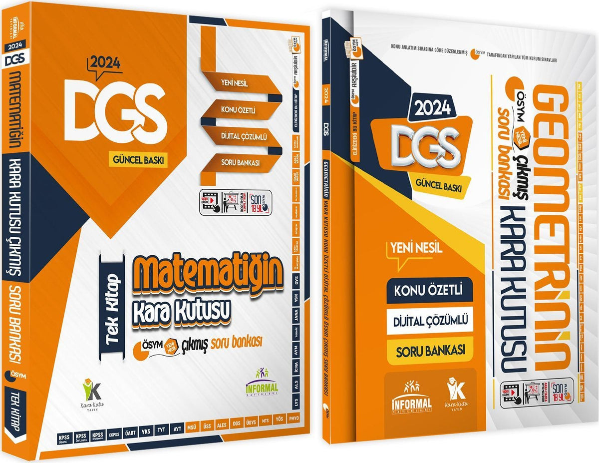 DGS Matematik TEK KİTAP ve Geometrinin Kara Kutusu Konu Ö.D.Çözümlü Çıkmış Soru Bankası Seti kitap kapağı