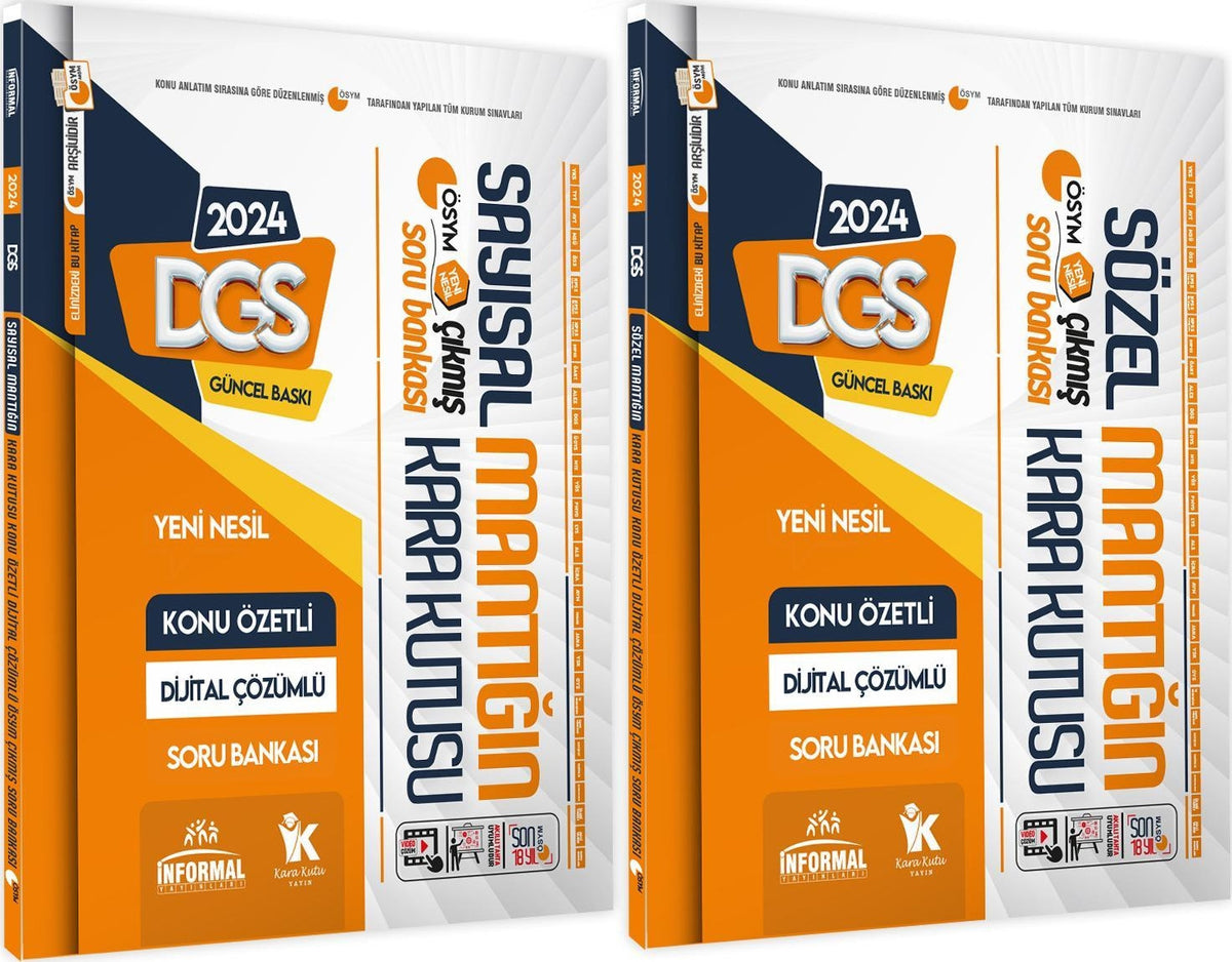 DGS Sayısal ve Sözel Mantık Kara Kutu Konu Özetli Dijital Çözümlü ÖSYM Çıkmış Soru Bankası kitap kapağı