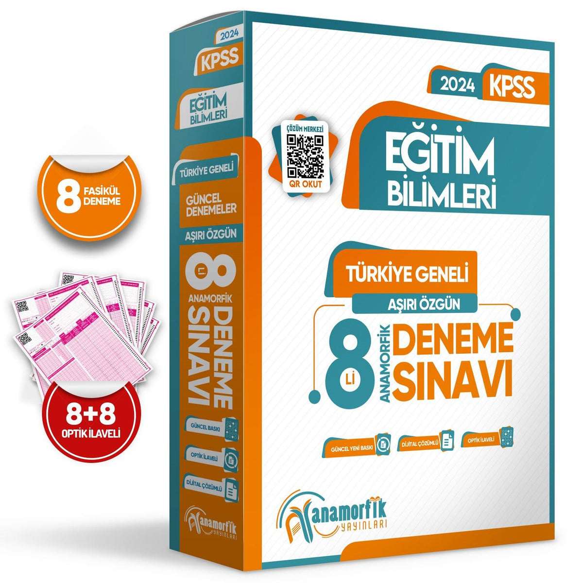 2024 KPSS Eğitim Bilimleri Anamorfik 8li Paket Deneme Sınavı TG Dijital Çözümlü kitap kapağı