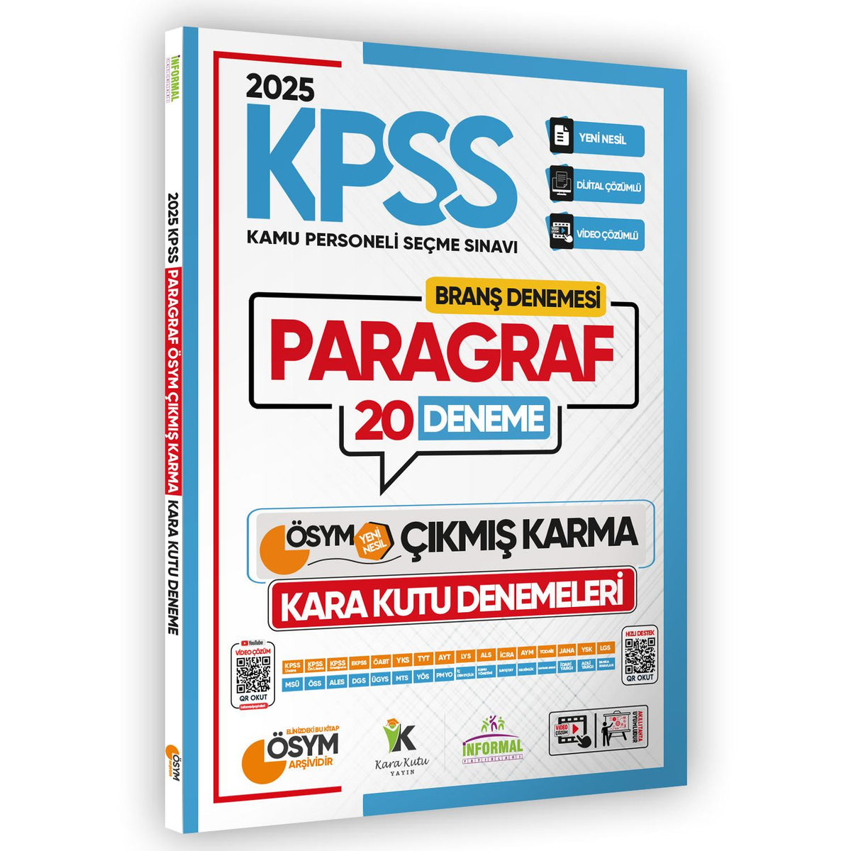 2024 KPSS Ortaöğretim/Lise Paragraf 20li Deneme ÖSYM Çıkmış Soru Havuzu Video ve PDF Çözümlü kitap kapağı