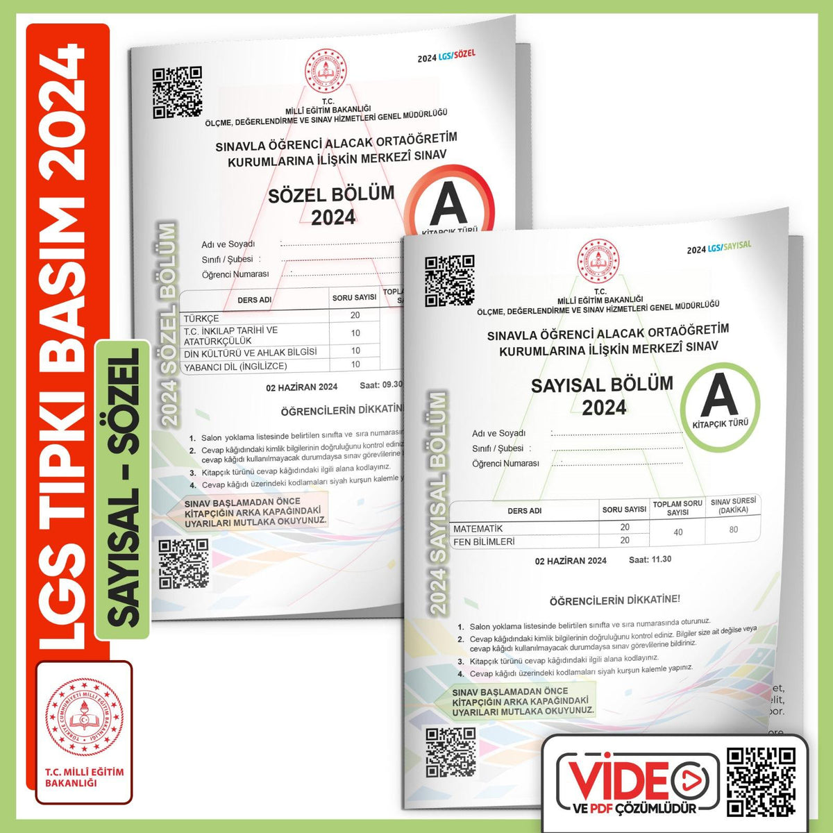 2024 LGS MEB Birebir Tıpkı Basım Çıkmış Soru Say-Söz Kitapçıkları (Video Çözümlü Türkiye Geneli) kitap kapağı