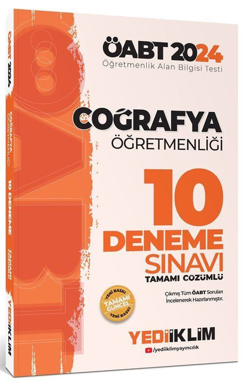 2024 ÖABT Coğrafya Öğretmenliği Tamamı Çözümlü 10 Deneme - Kolektif kitap kapağı