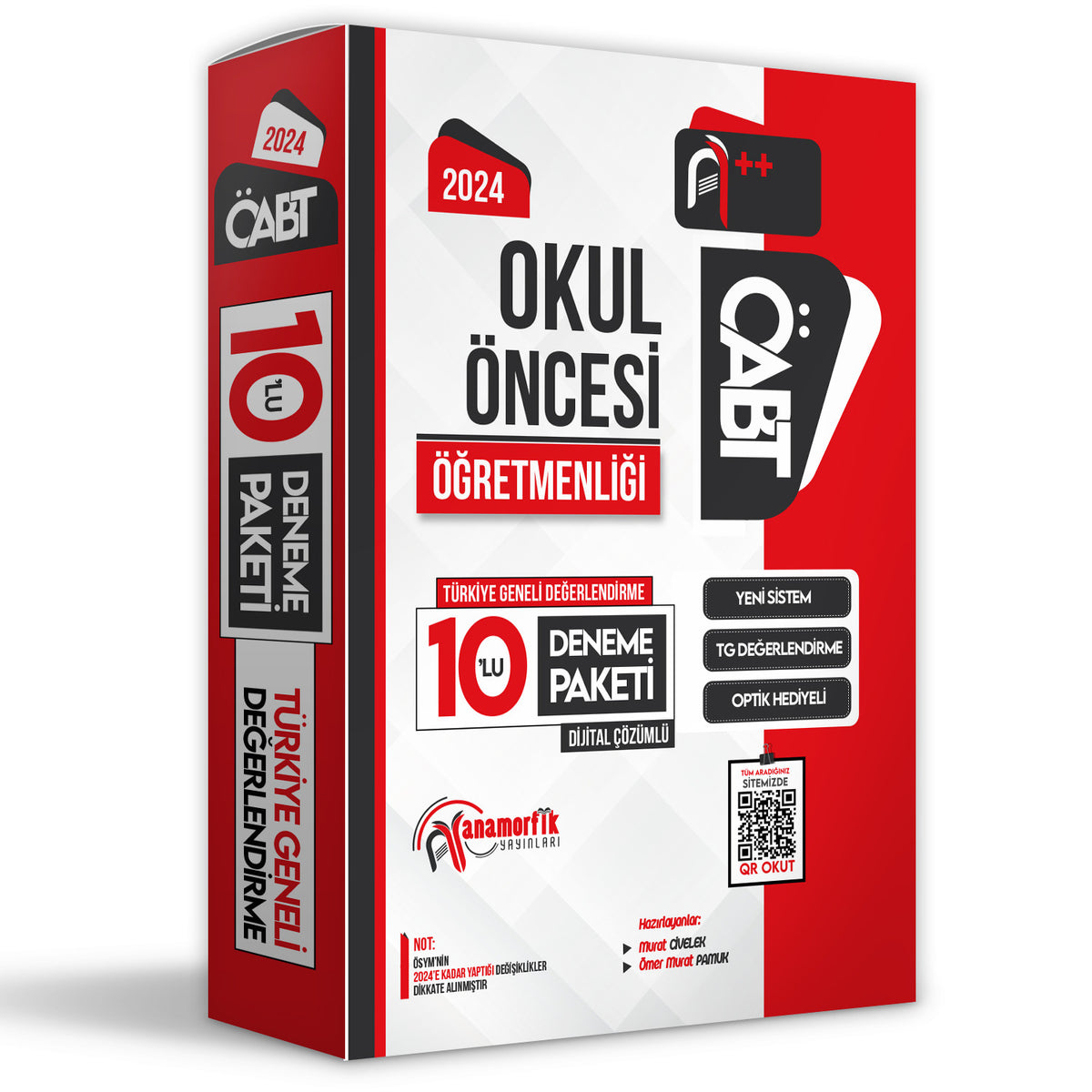 2024 ÖABT OKUL ÖNCESİ Öğretmenliği 10lu D.Çözümlü Paket Deneme TG Anamorfik Yayınları kitap kapağı