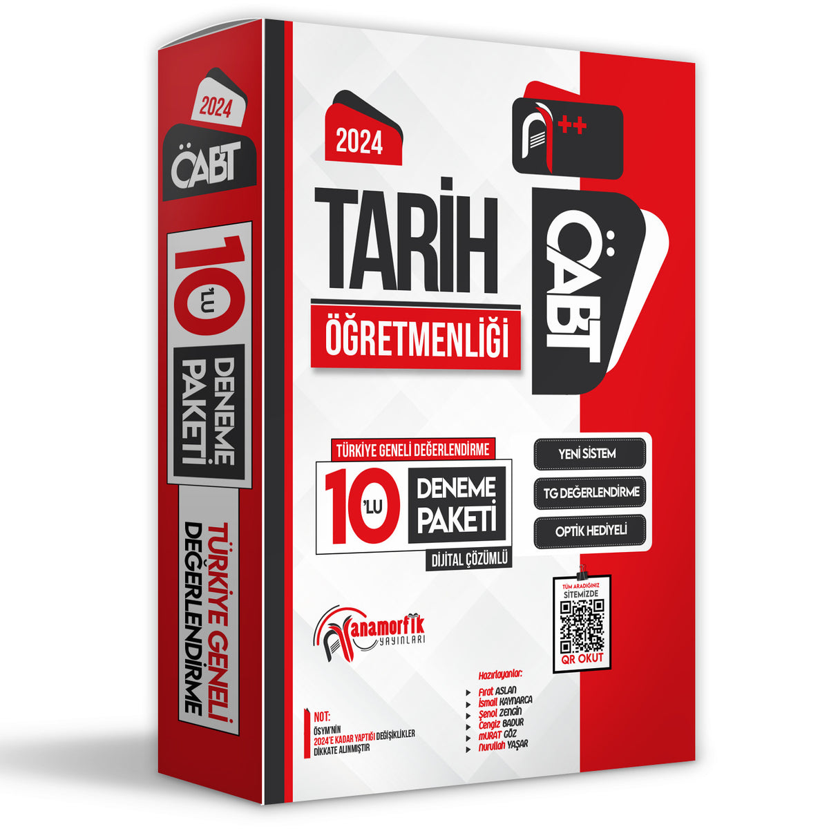 2024 ÖABT TARİH Öğretmenliği 10lu Dijital Çözümlü Paket Deneme TG Anamorfik Yayınları kitap kapağı