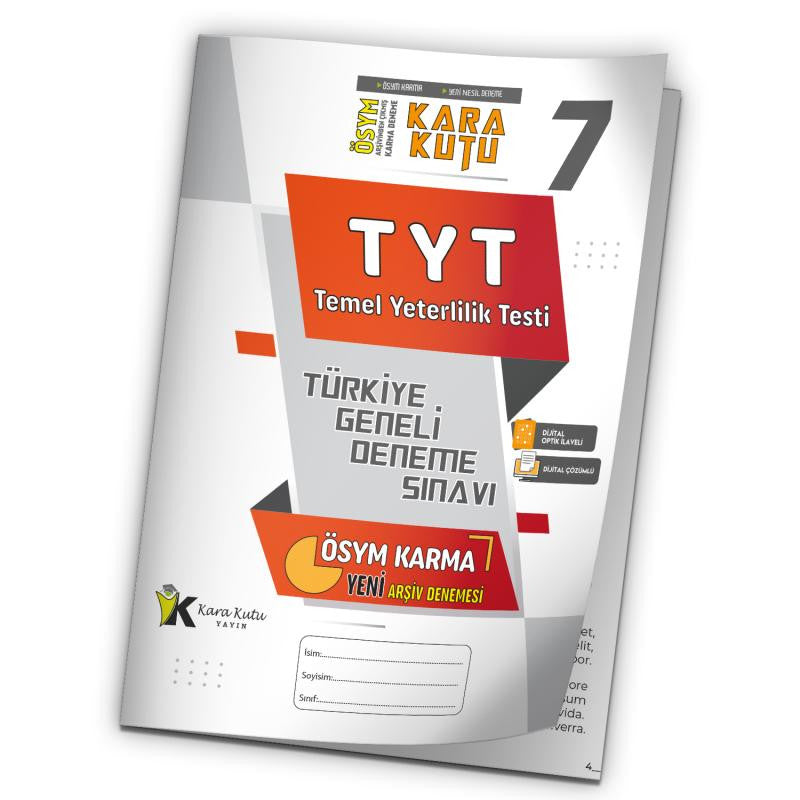 2025 TYT ÖSYM Arşivi Karma Kara Kutu Çıkmış Soru Türkiye Geneli D. Çözümlü Deneme 10/7.Kitapçık kitap kapağı