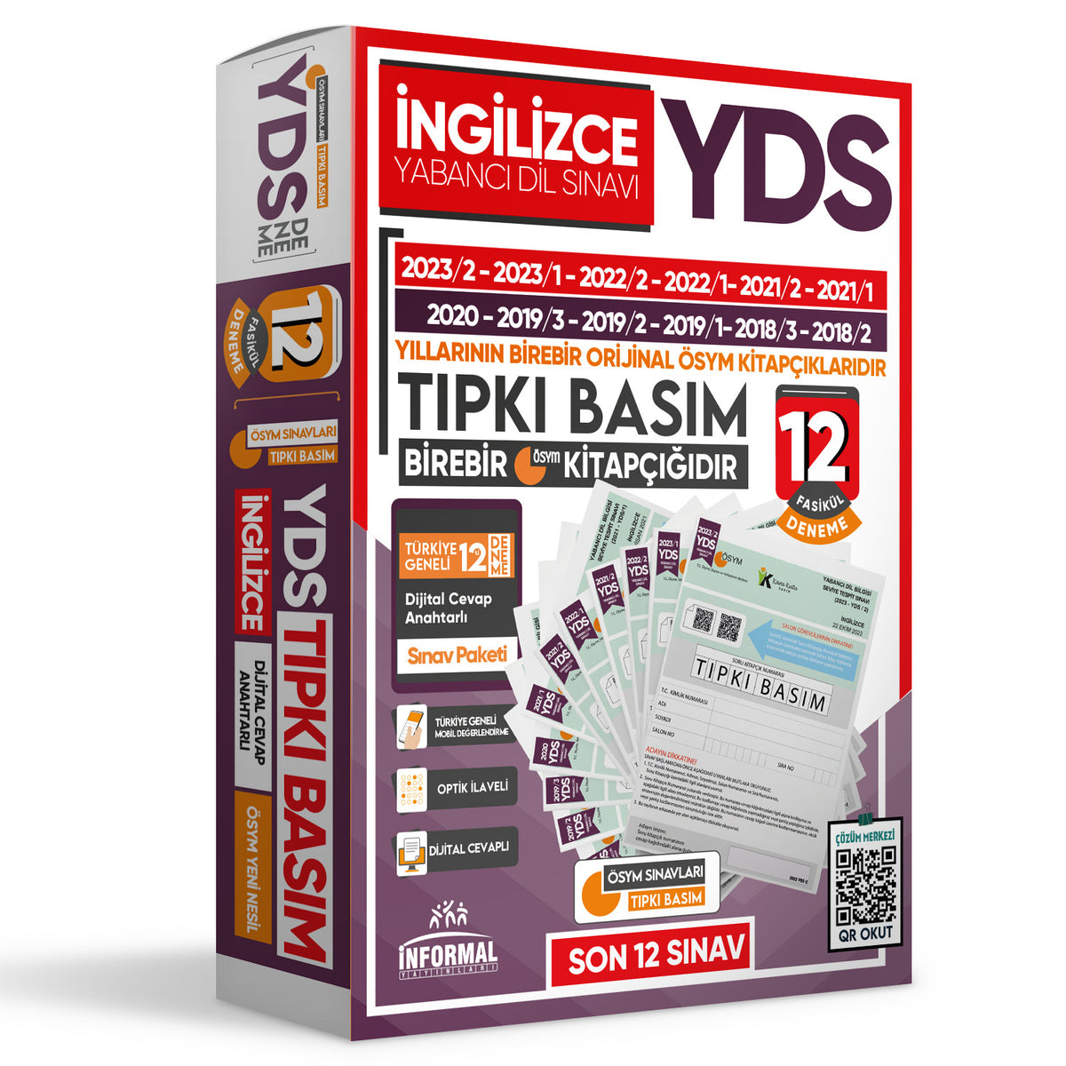 2025 YDS İngilizce ÖSYM Tıpkı Basım Çıkmış Soru 12li Deneme Paketi Video/PDF Çözümlü Türkiye Geneli kitap kapağı