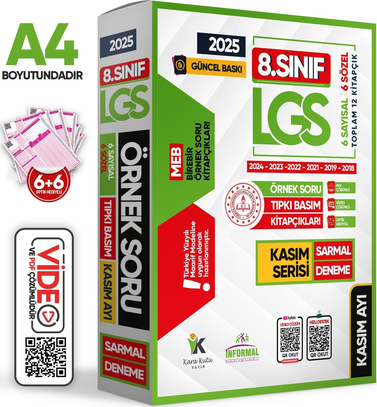 2025 8.Sınıf LGS Kasım Ayı MEB Örnek Soru Tıpkı Basım 6lı Sarmal Deneme Paketi Video/PDF Çözümlü kitap kapağı