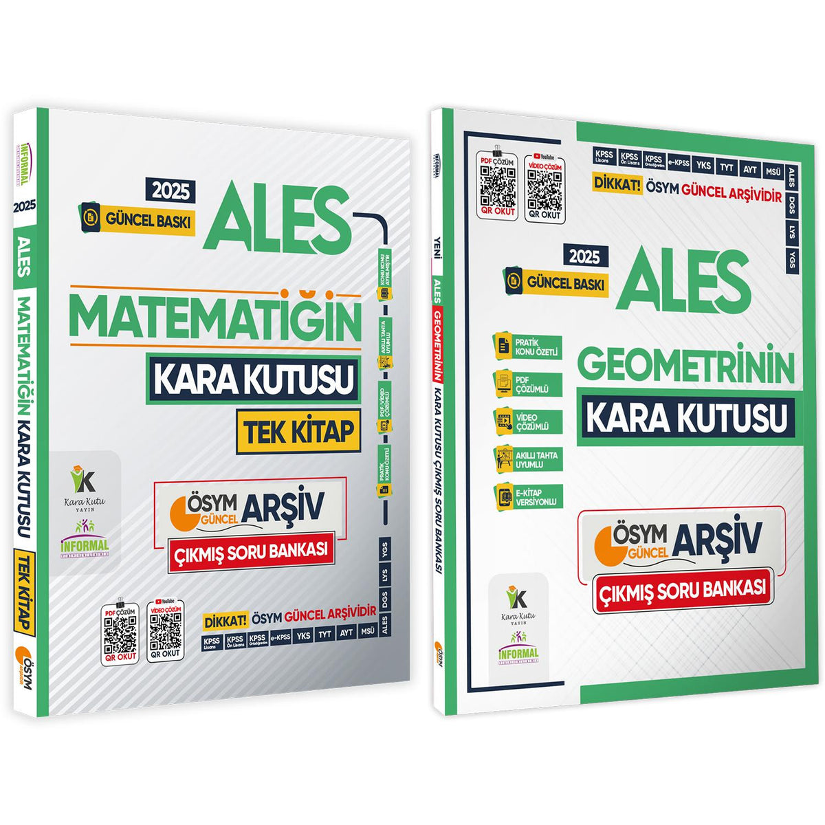 2025 ALES Kara Kutu Matematik TEK KİTAP ve Geometri Çıkmış Soru Bankası 2li SET Video/PDF Çözümlü kitap kapağı