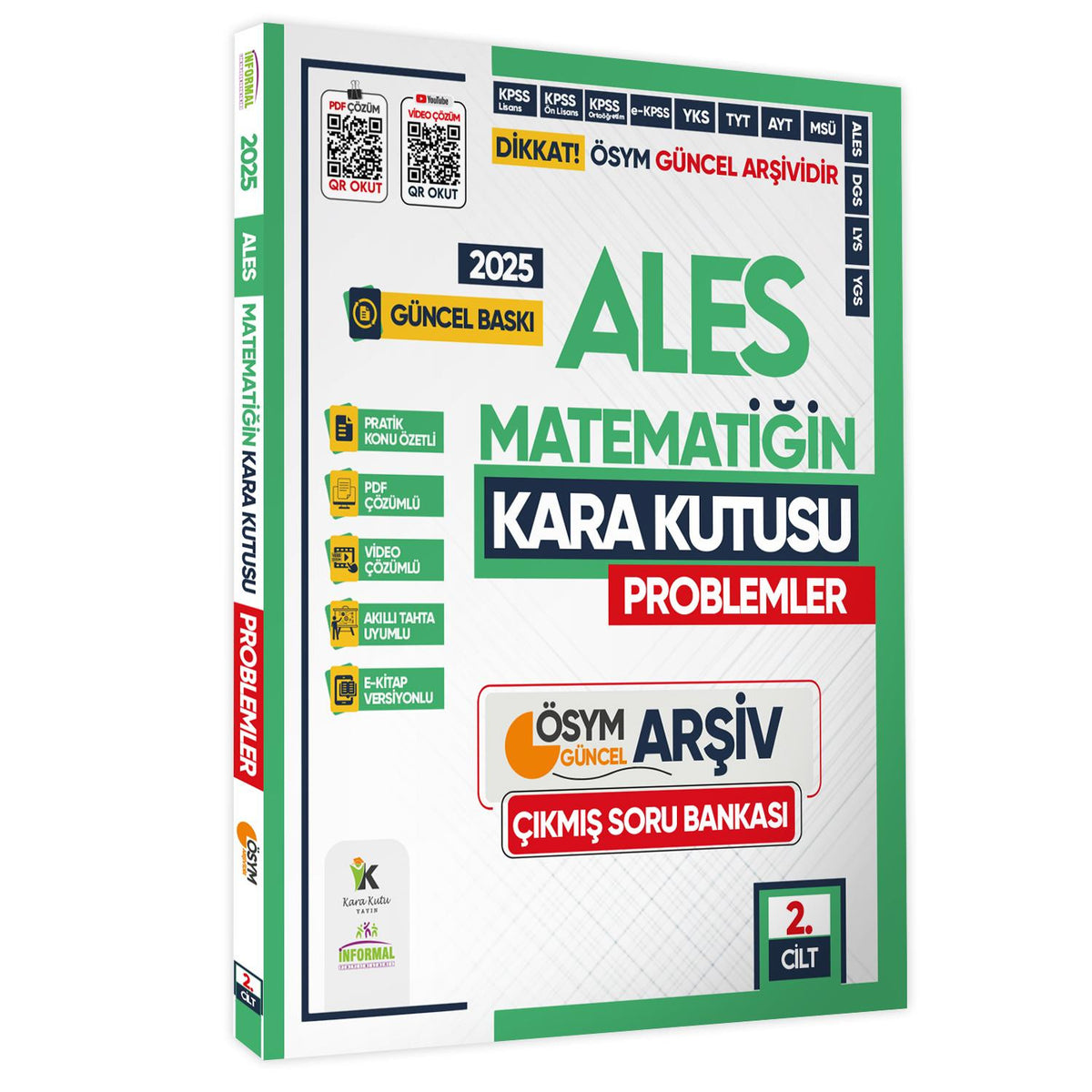 2025 ALES Matematik Kara Kutu 2.Cilt PROBLEMLER ÖSYM Çıkmış Soru Bankası Video/PDF Çözümlü kitap kapağı