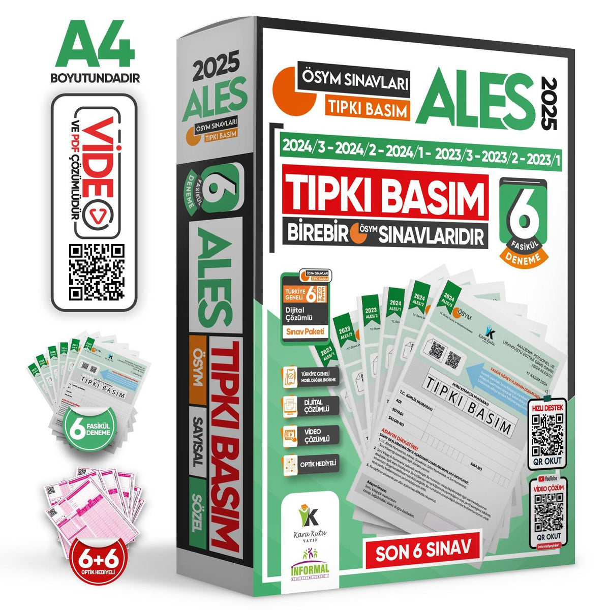2025 ALES ÖSYM Tıpkı Basım Çıkmış Soru 6lı Deneme Paketi Video ve Dijital Çözümlü Türkiye Geneli - Kolektif kitap kapağı