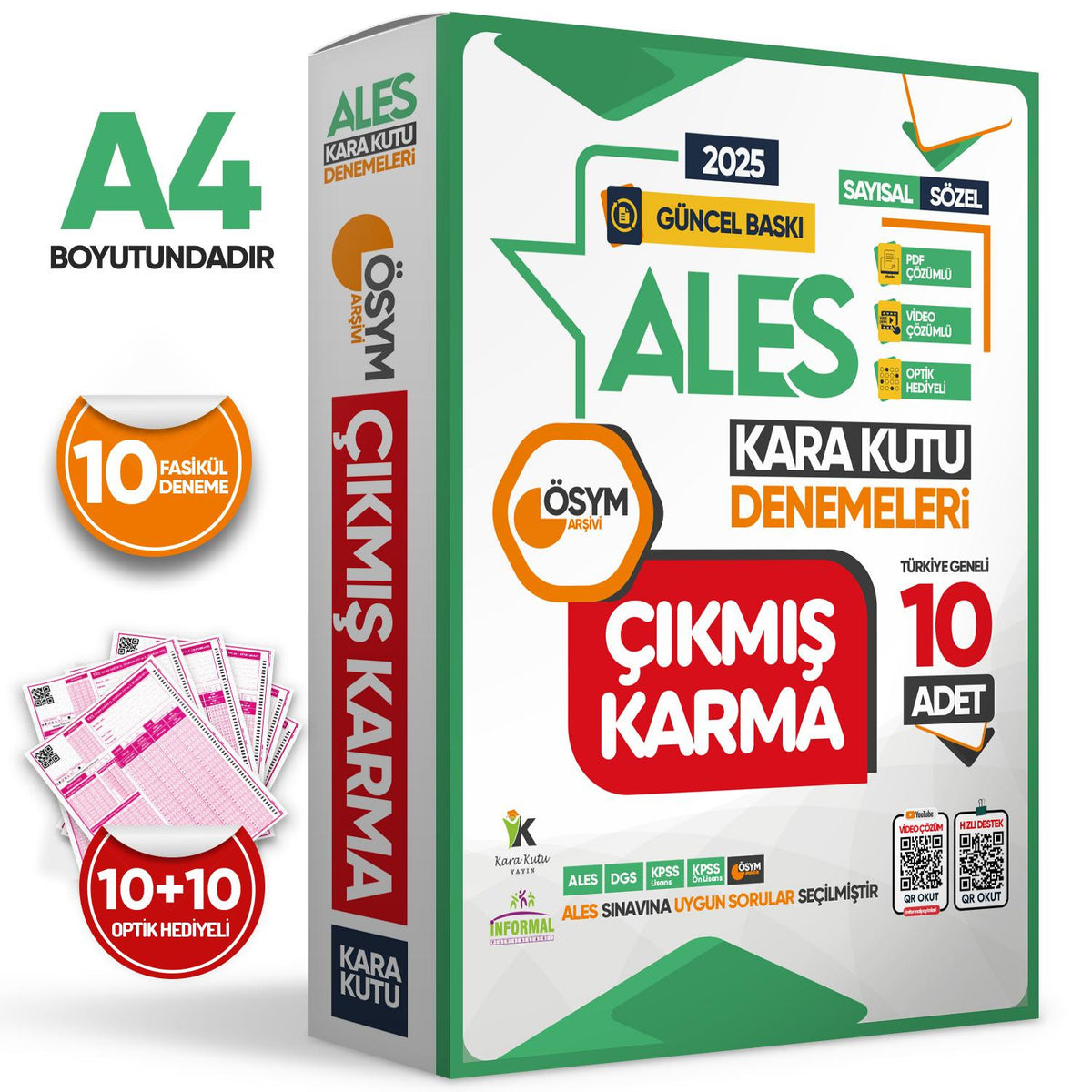 2025 ALES Sayısal-Sözel-TM ÖSYM Çıkmış Karma Kara Kutu 10lu Deneme Paketi Türkiye Geneli D. Çözümlü - Kolektif kitap kapağı