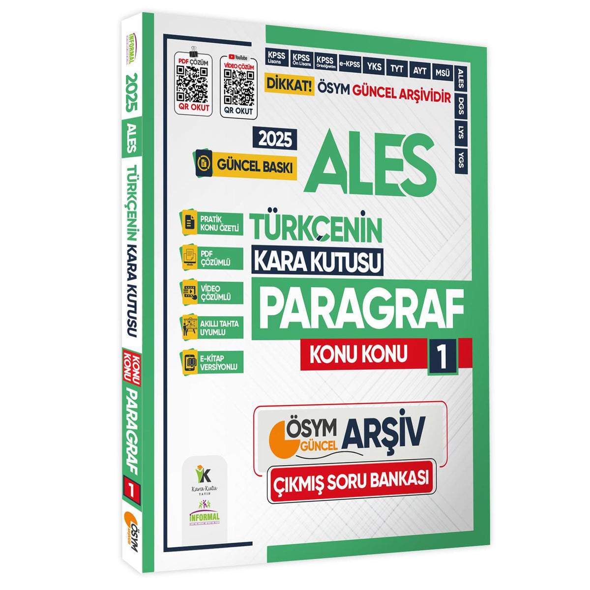 2025 ALES Türkçenin Kara Kutusu PARAGRAF 1 KONU KONU ÖSYM Çıkmış Soru Bankası Video/PDF Çözümlü kitap kapağı