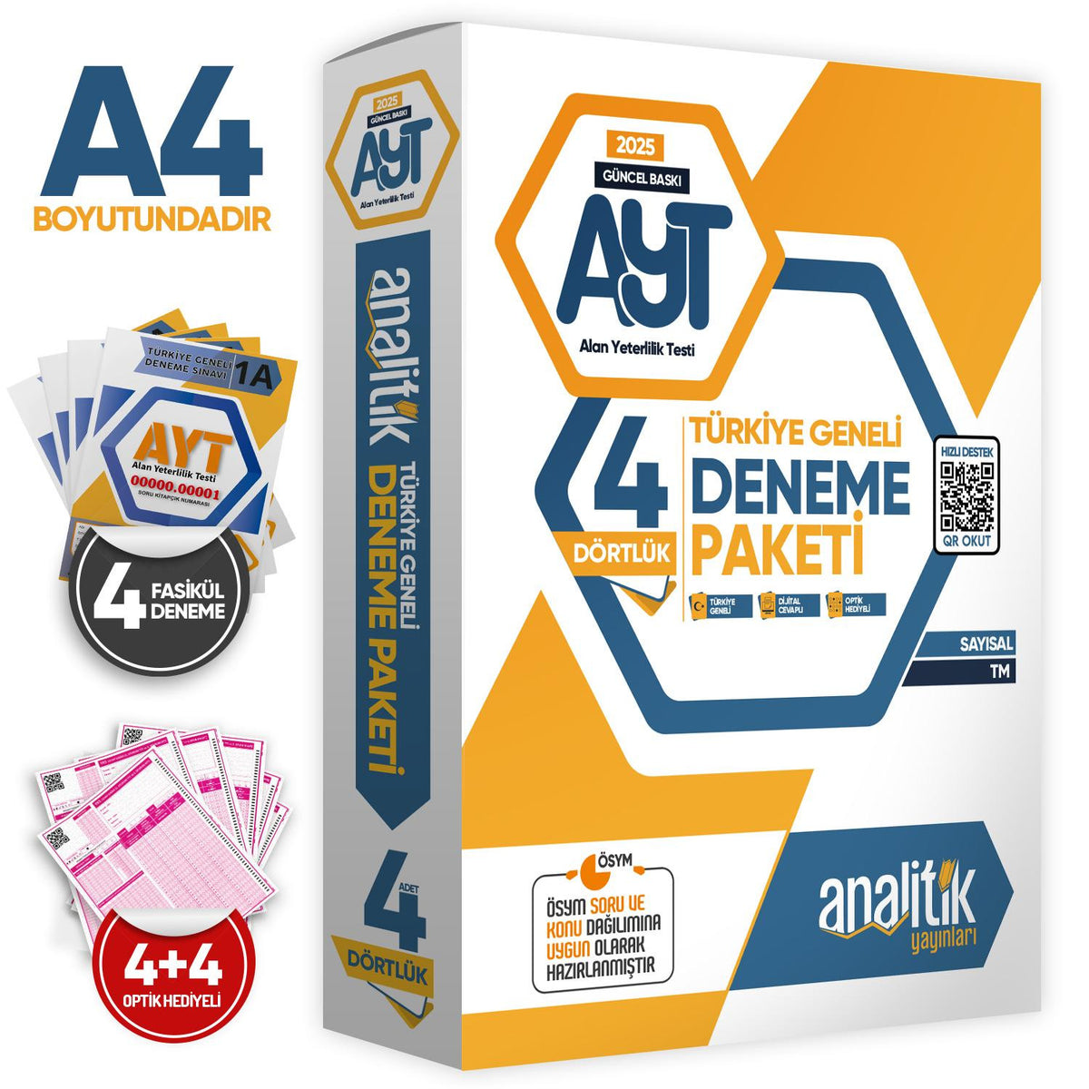 2025 AYT Analitik Deneme Paketi Dört 4lük Türkiye Geneli Değerlendirmeli Özgün Güncel Deneme Sınavı kitap kapağı
