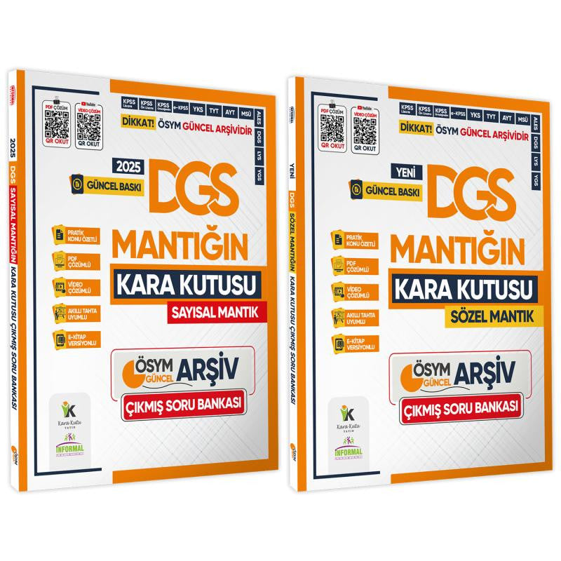 2025 DGS Kara Kutu Sayısal ve Sözel Mantık 2li Set Çıkmış Soru Bankası K. Özetli Video/PDF Çözümlü kitap kapağı