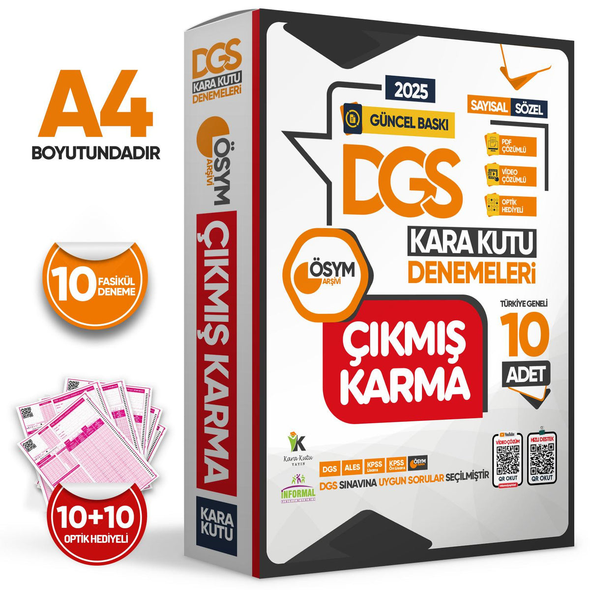 2025 DGS Sayısal-Sözel-TM ÖSYM Çıkmış Karma Kara Kutu 10lu Deneme Paketi Türkiye Geneli D. Çözümlü kitap kapağı