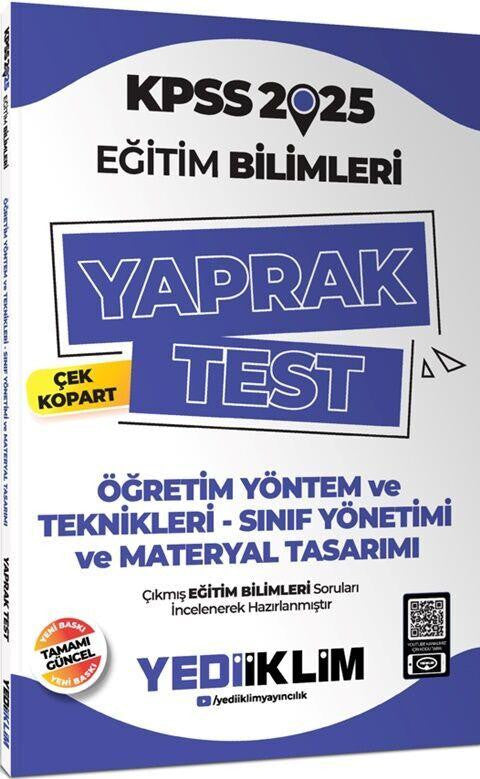 2025 KPSS Eğitim Bilimleri Öğretim Yöntem ve Teknikleri Çek Kopart Yaprak Test - Komisyon kitap kapağı