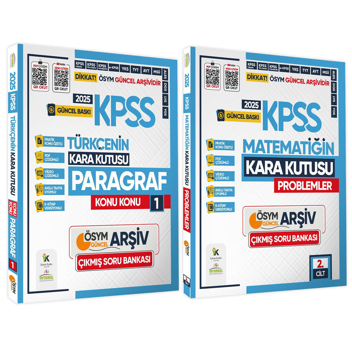 2025 KPSS Kara Kutu PARAGRAF ve PROBLEMLER Çıkmış Soru Bankası 2li Set Konu Özetli Video/PDF Çözümlü kitap kapağı