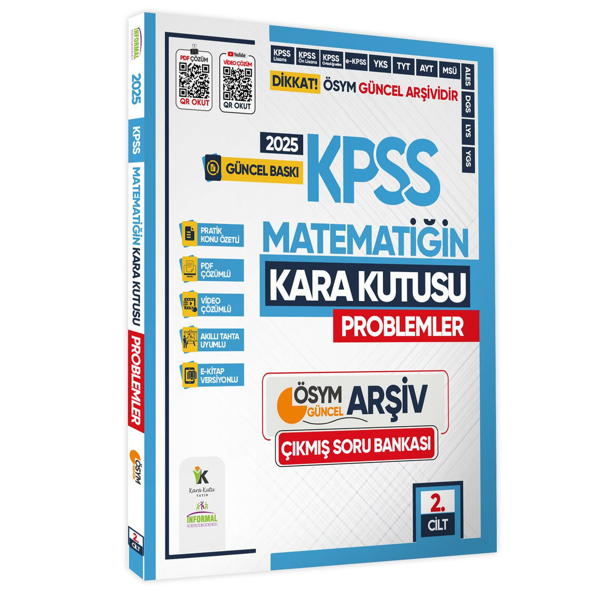2025 KPSS Matematik Kara Kutu 2. Cilt PROBLEMLER ÖSYM Çıkmış Soru Bankası Video/PDF Çözümlü kitap kapağı