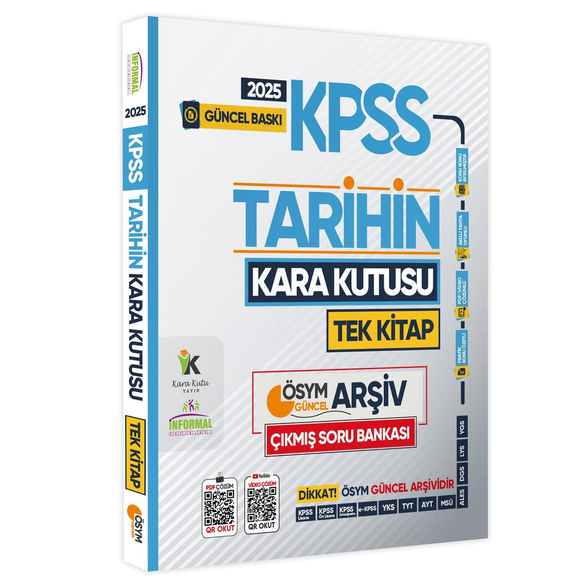 2025 KPSS Tarihin Kara Kutusu TEK KİTAP ÖSYM Arşiv Çıkmış Soru Bankası Konu Özetli Video/PDF Çözümlü kitap kapağı