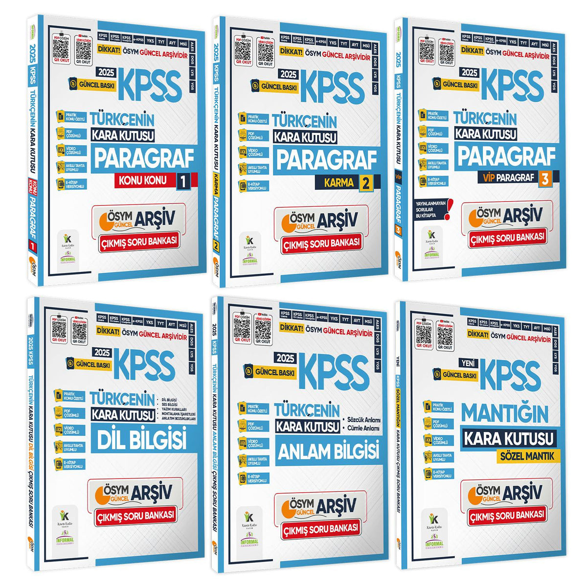 2025 KPSS Türkçenin Kara Kutusu 6lı ALTIN SET ÖSYM Çıkmış Soru Bankası Konu Özetli PDF/Video Çözümlü kitap kapağı