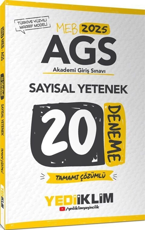2025 MEB AGS Sayısal Yetenek Tamamı Çözümlü 20 Deneme - Kolektif kitap kapağı