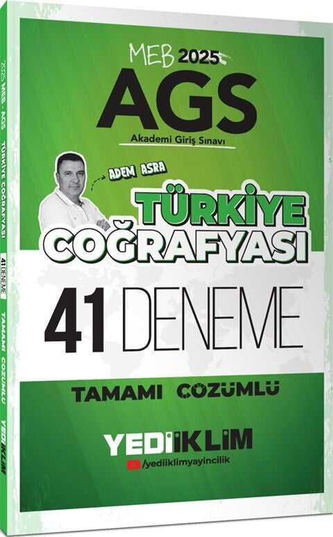 2025 MEB AGS Türkiye Coğrafyası Tamamı Çözümlü 41 Deneme - Adem Asra kitap kapağı