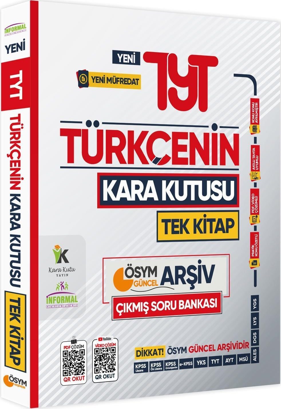 2025 TYT Türkçenin Kara Kutusu TEK KİTAP ÖSYM ARŞİV Çıkmış Soru Bankası Konu Özetli Video/PDF Çözüml kitap kapağı