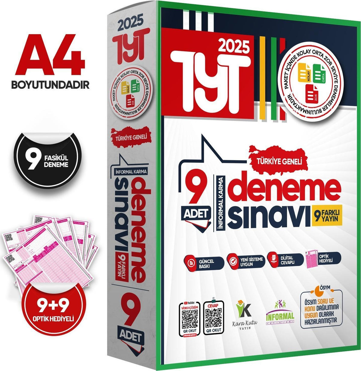 2025 TYT Türkiye Geneli Kurumsal 9lu Paket Deneme Sınavı Dijital Cevaplı - Kolektif kitap kapağı