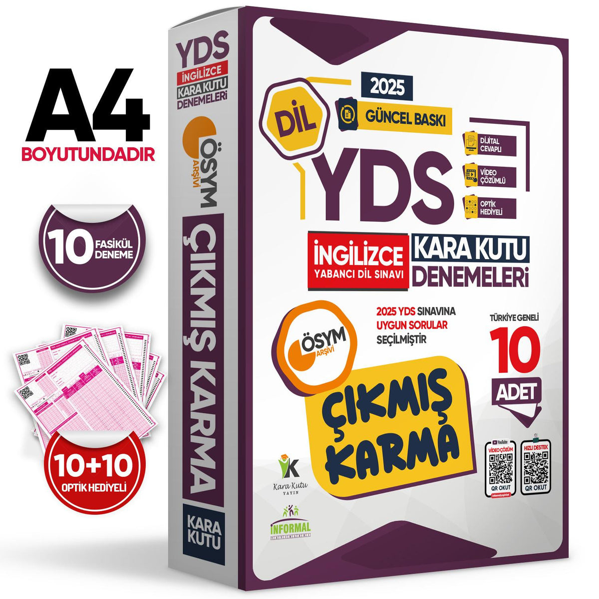 2025 YDS İNGİLİZCE ÖSYM Çıkmış Karma Kara Kutu Deneme Paketi 10lu Türkiye Geneli Video Çözümlü kitap kapağı